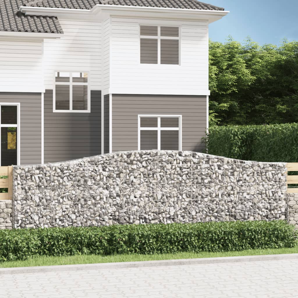 vidaXL Arched Gabion Baskets 9 pcs 400x30x120/140 cm Galvanised Iron