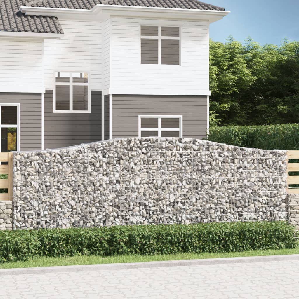 vidaXL Arched Gabion Baskets 25 pcs 400x50x140/160 cm Galvanised Iron