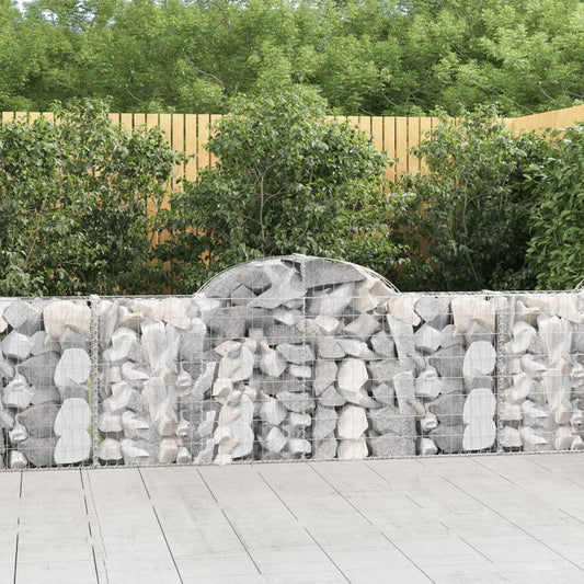 vidaXL Arched Gabion Baskets 4 pcs 200x30x80/100 cm Galvanised Iron