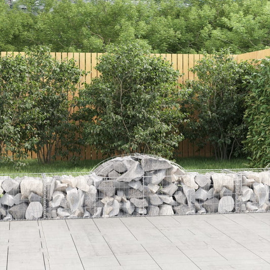 vidaXL Arched Gabion Baskets 10 pcs 200x50x40/60 cm Galvanised Iron