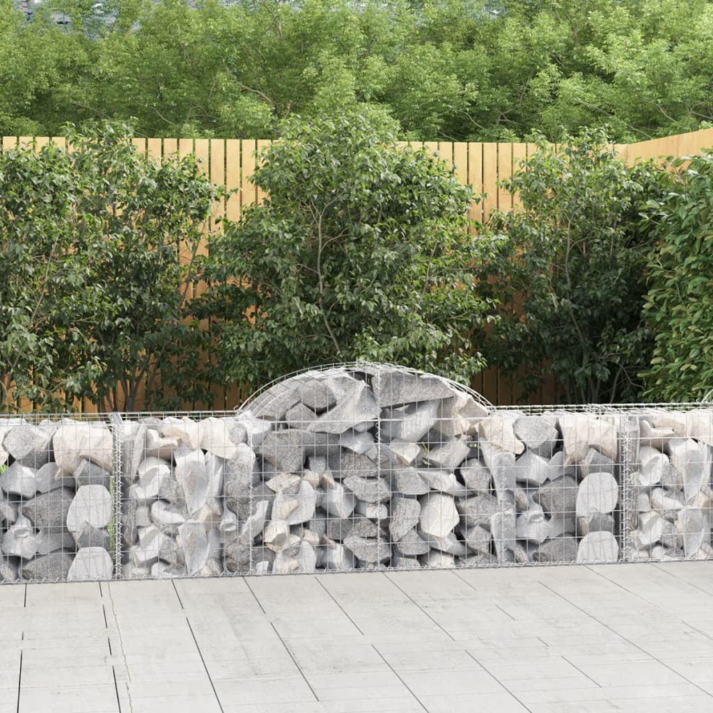 vidaXL Arched Gabion Baskets 18 pcs 200x50x60/80 cm Galvanised Iron
