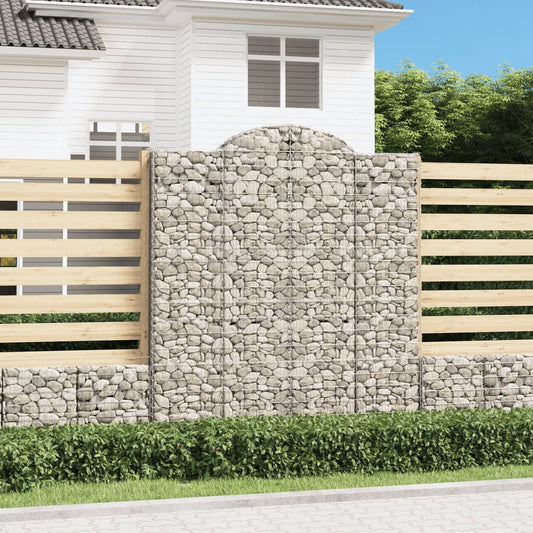 vidaXL Arched Gabion Baskets 7 pcs 200x50x220/240 cm Galvanised Iron