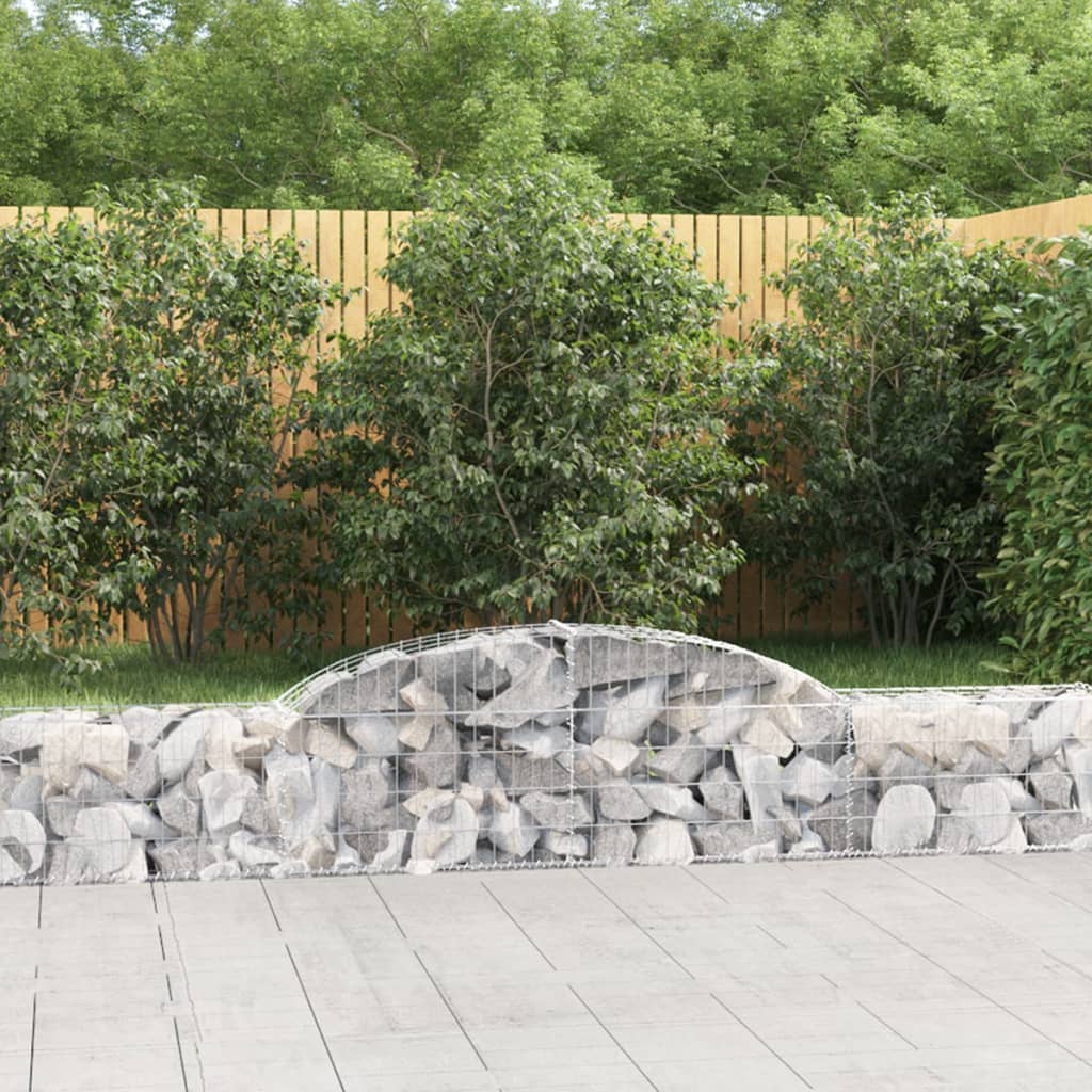 vidaXL Arched Gabion Baskets 7 pcs 300x30x40/60 cm Galvanised Iron