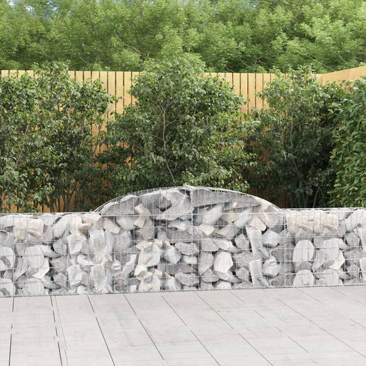 vidaXL Arched Gabion Baskets 4 pcs 300x30x60/80 cm Galvanised Iron
