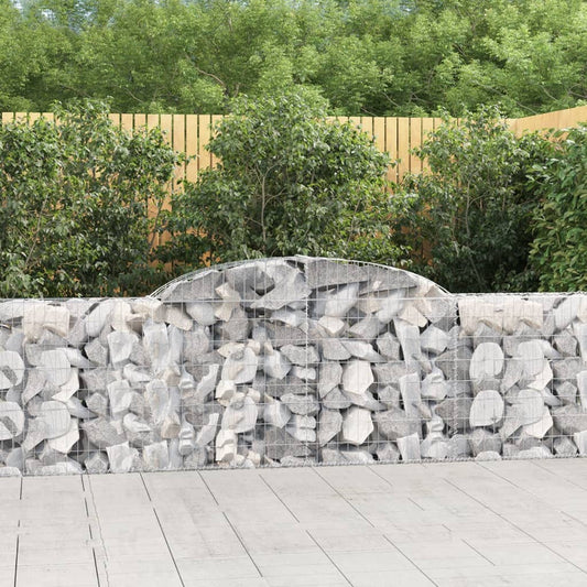 vidaXL Arched Gabion Baskets 5 pcs 300x30x80/100 cm Galvanised Iron