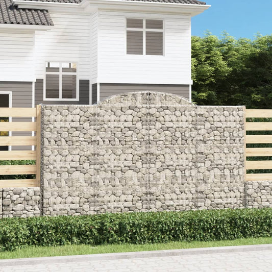 vidaXL Arched Gabion Baskets 3 pcs 300x30x180/200 cm Galvanised Iron