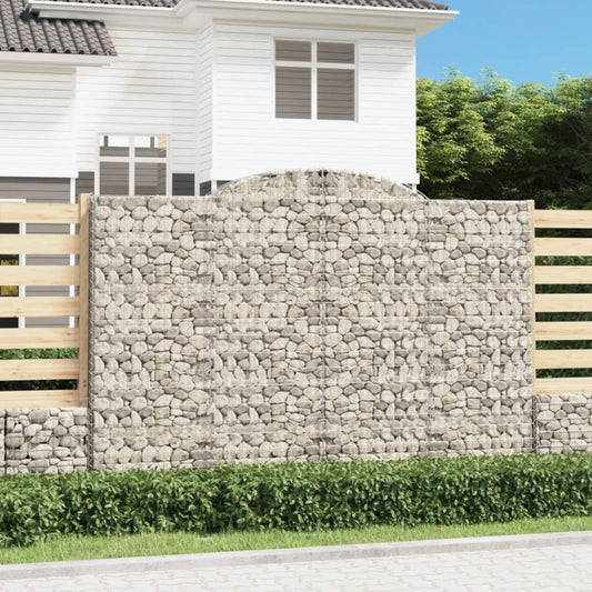 vidaXL Arched Gabion Baskets 3 pcs 300x30x200/220 cm Galvanised Iron