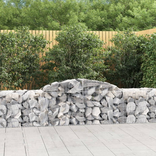 vidaXL Arched Gabion Baskets 8 pcs 300x50x60/80 cm Galvanised Iron