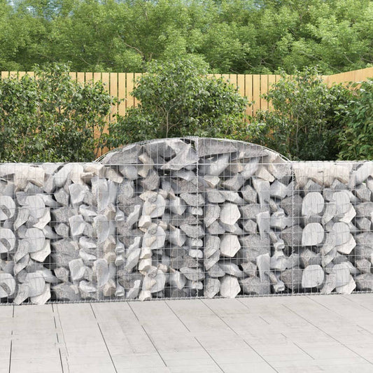 vidaXL Arched Gabion Baskets 30 pcs 300x50x100/120 cm Galvanised Iron