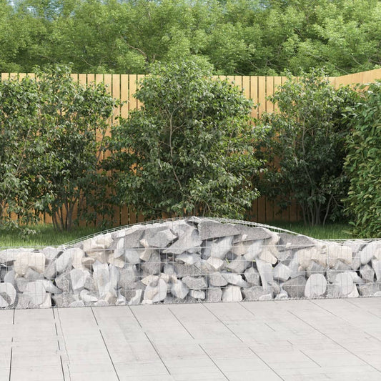 vidaXL Arched Gabion Baskets 9 pcs 400x30x40/60 cm Galvanised Iron