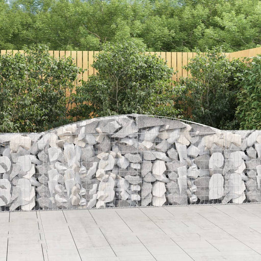 vidaXL Arched Gabion Baskets 8 pcs 400x30x100/120 cm Galvanised Iron