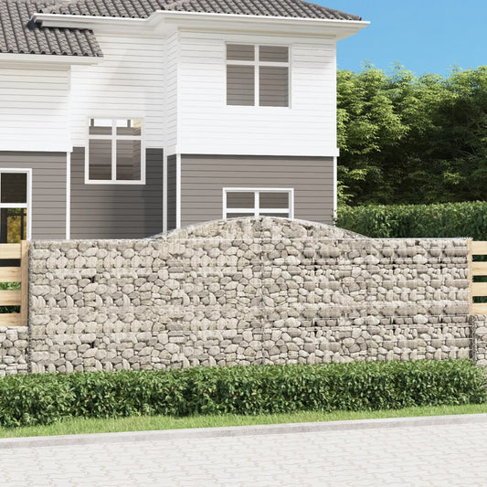 vidaXL Arched Gabion Baskets 3 pcs 400x30x140/160 cm Galvanised Iron