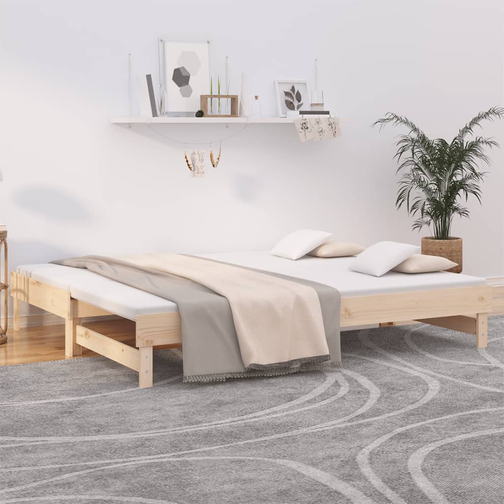 vidaXL Pull-out Day Bed 2x(100x200) cm Solid Wood Pine