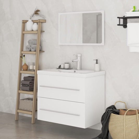vidaXL 3 Piece Bathroom Furniture Set White