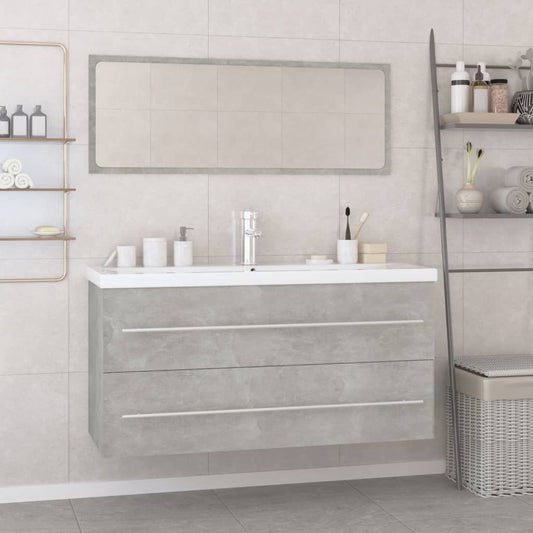 vidaXL Bathroom Furniture Set Concrete Grey Engineered Wood