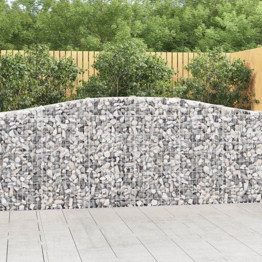 vidaXL Arched Gabion Basket 400x30x100/120 cm Galvanised Iron