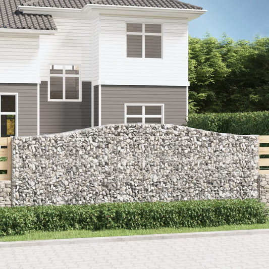 vidaXL Arched Gabion Basket 400x30x140/160 cm Galvanised Iron