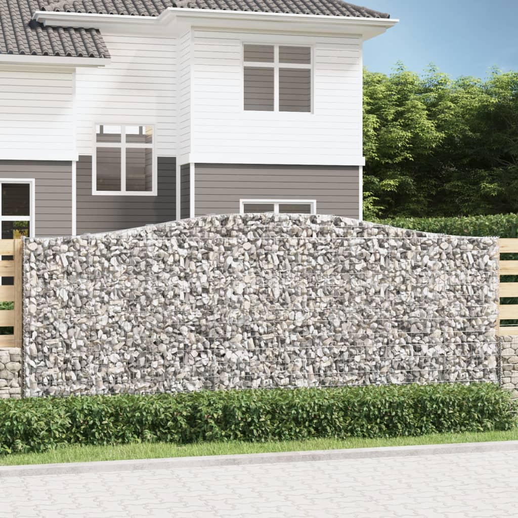 vidaXL Arched Gabion Basket 400x30x160/180 cm Galvanised Iron