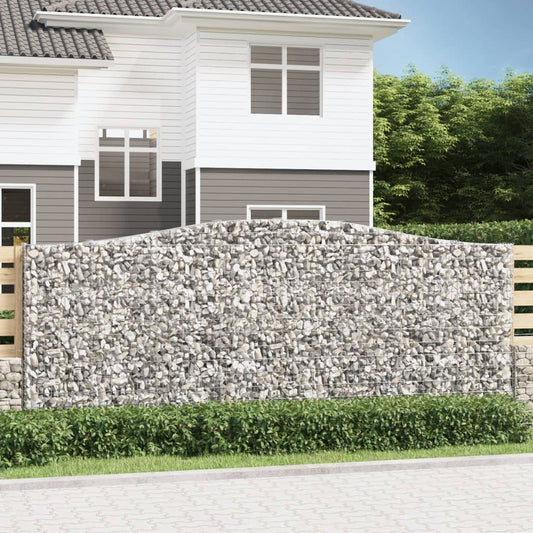 vidaXL Arched Gabion Basket 400x30x160/180 cm Galvanised Iron