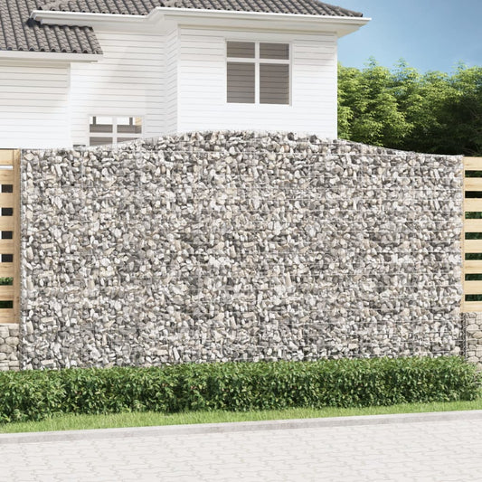 vidaXL Arched Gabion Basket 400x30x220/240 cm Galvanised Iron