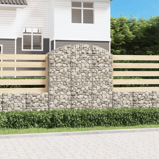 vidaXL Arched Gabion Basket 150x50x160/180 cm Galvanised Iron