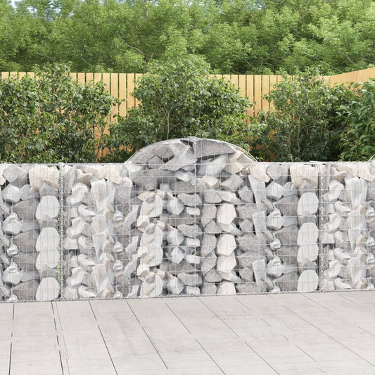 vidaXL Arched Gabion Basket 200x30x100/120 cm Galvanised Iron