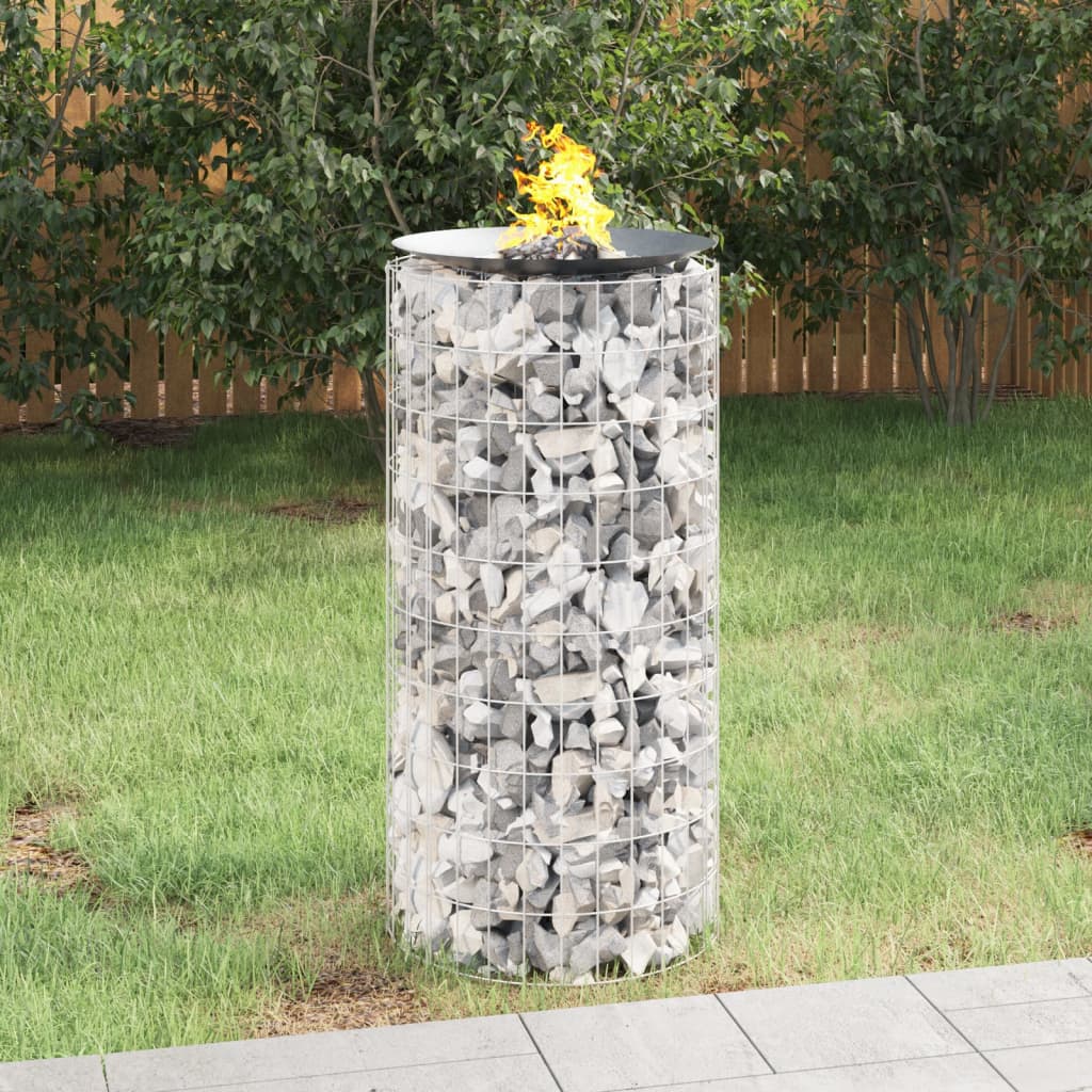 vidaXL Gabion Fire Pit Ì÷ 50 cm Galvanised Iron
