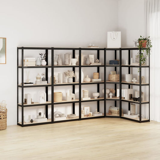 vidaXL 5-Layer Shelves 5 pcs Anthracite Steel&Engineered Wood