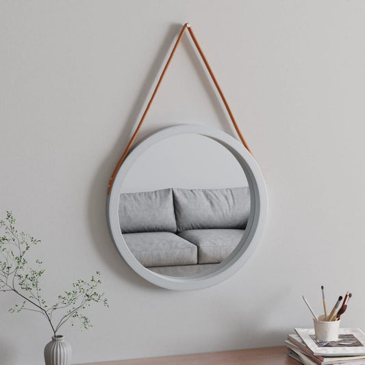vidaXL Wall Mirror with Strap Silver Ì÷ 55 cm