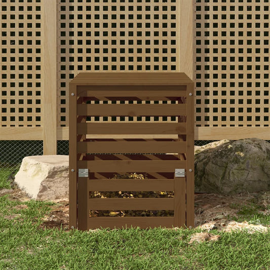vidaXL Composter Honey Brown 63.5x63.5x77.5 cm Solid Wood Pine