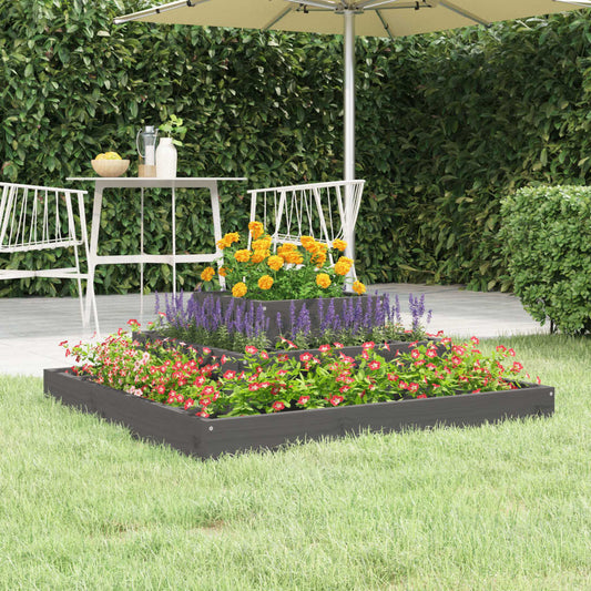 vidaXL Planter Grey 80x80x27 cm Solid Wood Pine