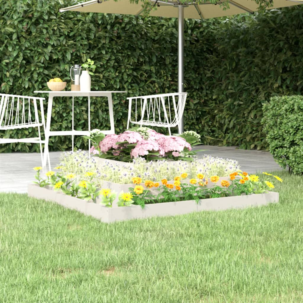 vidaXL Planter White 110x110x27 cm Solid Wood Pine