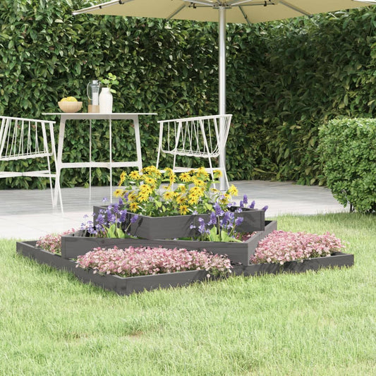 vidaXL Planter Grey 112x112x27 cm Solid Wood Pine
