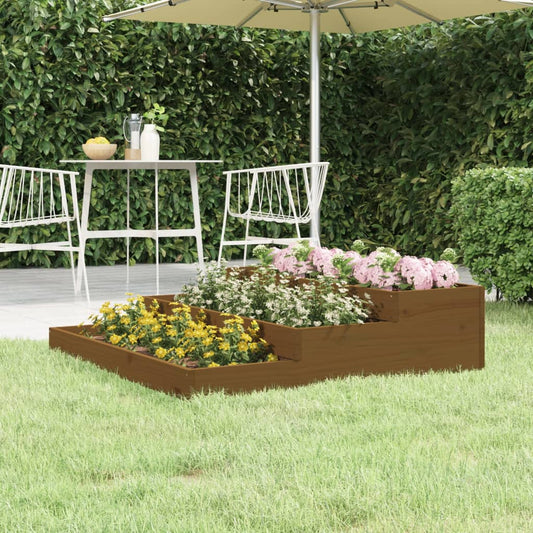 vidaXL Planter Honey Brown 107x107x27 cm Solid Wood Pine