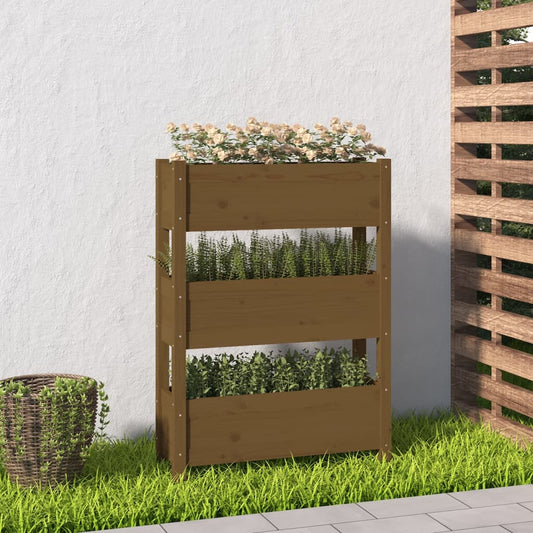 vidaXL Planter Honey Brown 77x25x104.5 cm Solid Wood Pine