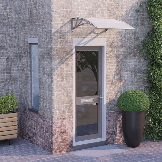 vidaXL Door Canopy Grey and Transparent 80x80 cm Polycarbonate