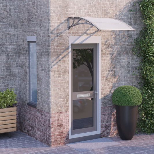 vidaXL Door Canopy Grey and Transparent 100x80 cm Polycarbonate
