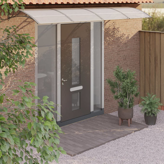 vidaXL Door Canopy Grey and Transparent 350x80 cm Polycarbonate