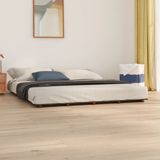 vidaXL Bed Frame Honey Brown 200x200 cm Solid Wood Pine