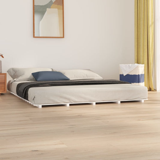 vidaXL Bed Frame White 180x200 cm 6FT Super King Solid Wood Pine