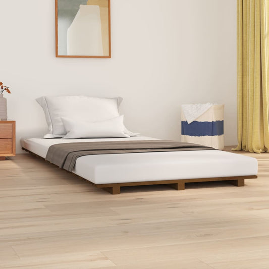 vidaXL Bed Frame Honey Brown 75x190 cm 2FT6 Small Single Solid Wood Pine
