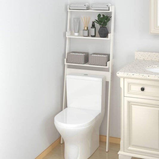 vidaXL Toilet Rack White 63.5x32x179 cm Solid Wood Pine