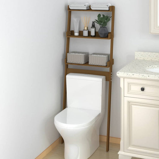 vidaXL Toilet Rack Honey Brown 63.5x32x179 cm Solid Wood Pine