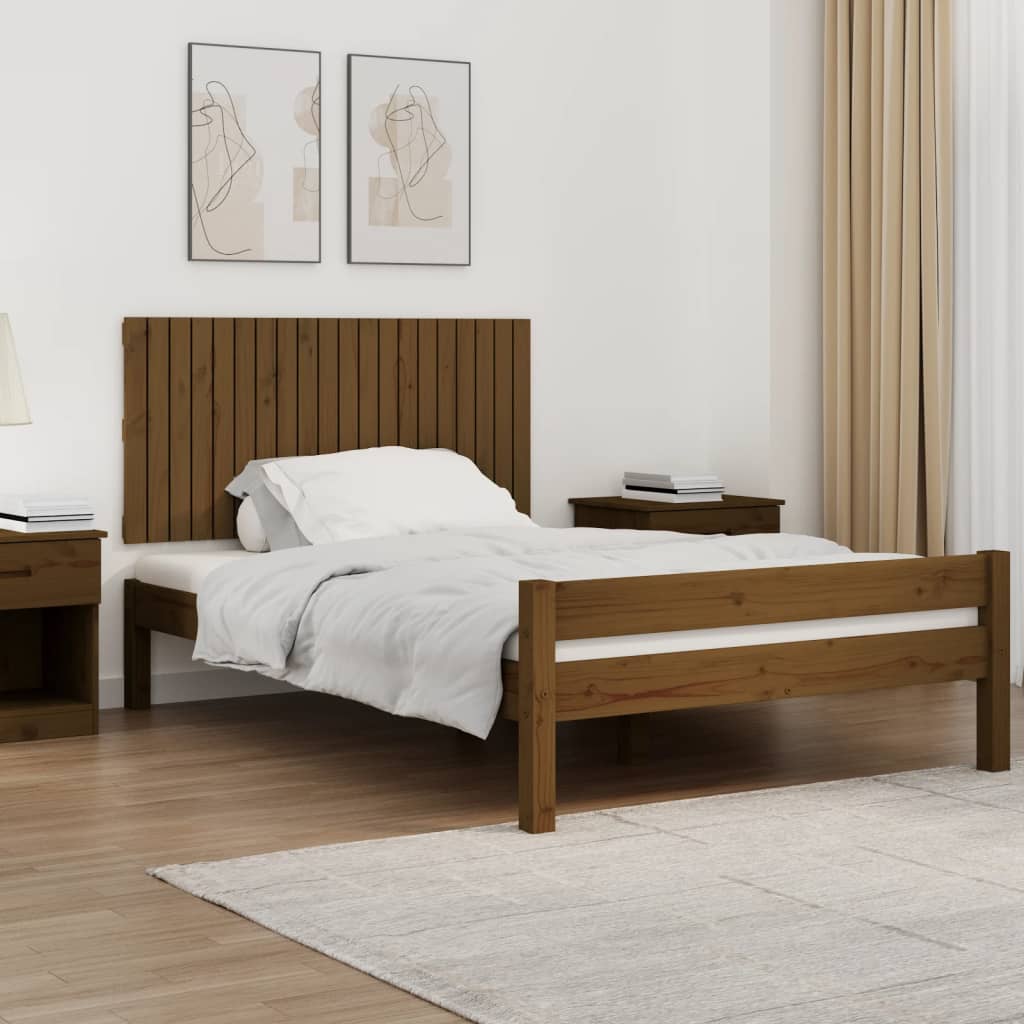 vidaXL Wall Headboard Honey Brown 127.5x3x60 cm Solid Wood Pine