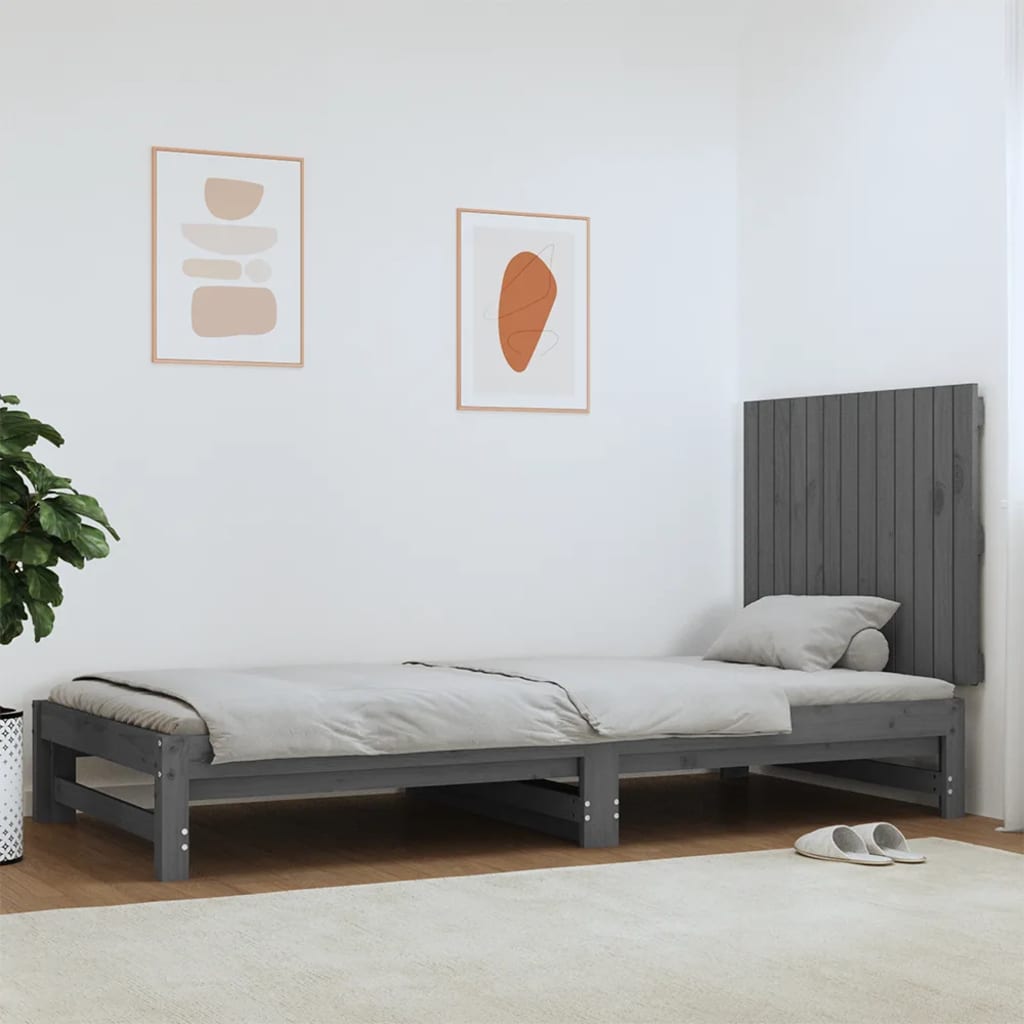 vidaXL Wall Headboard Grey 82.5x3x60 cm Solid Wood Pine