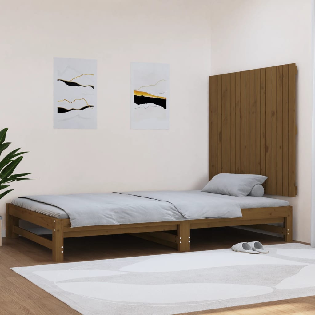 vidaXL Wall Headboard Honey Brown 108x3x90 cm Solid Wood Pine