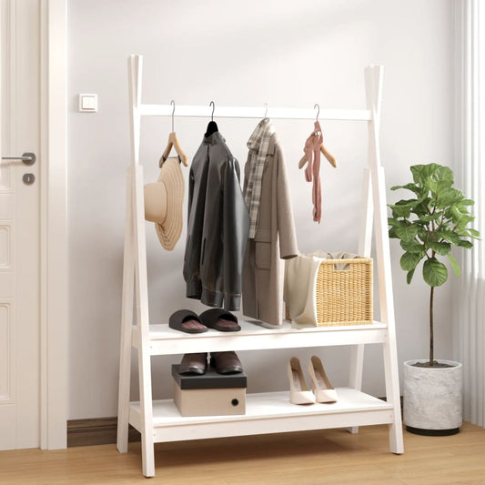 vidaXL Clothes Rack White 100x45.5x150 cm Solid Wood Pine
