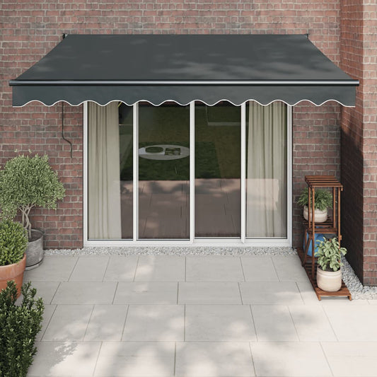 vidaXL Retractable Awning Anthracite 3x2.5 m Fabric and Aluminium
