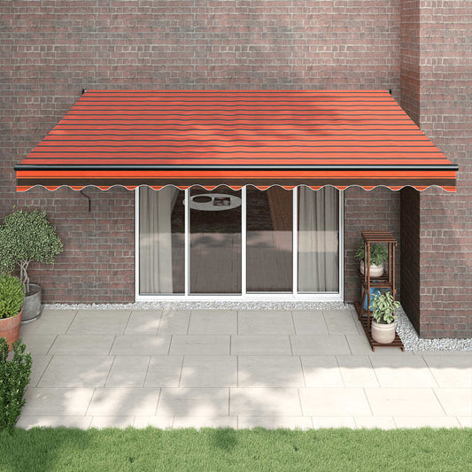 vidaXL Retractable Awning Orange and Brown 4x3 m Fabric and Aluminium