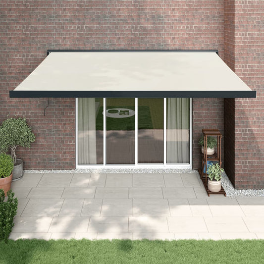 vidaXL Retractable Awning Cream 4x3 m Fabric and Aluminium